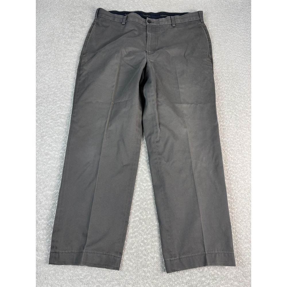 Brooks Brothers Advantage Chino Clark Pants Mens 37x28*Gray Classic Fit Cotton